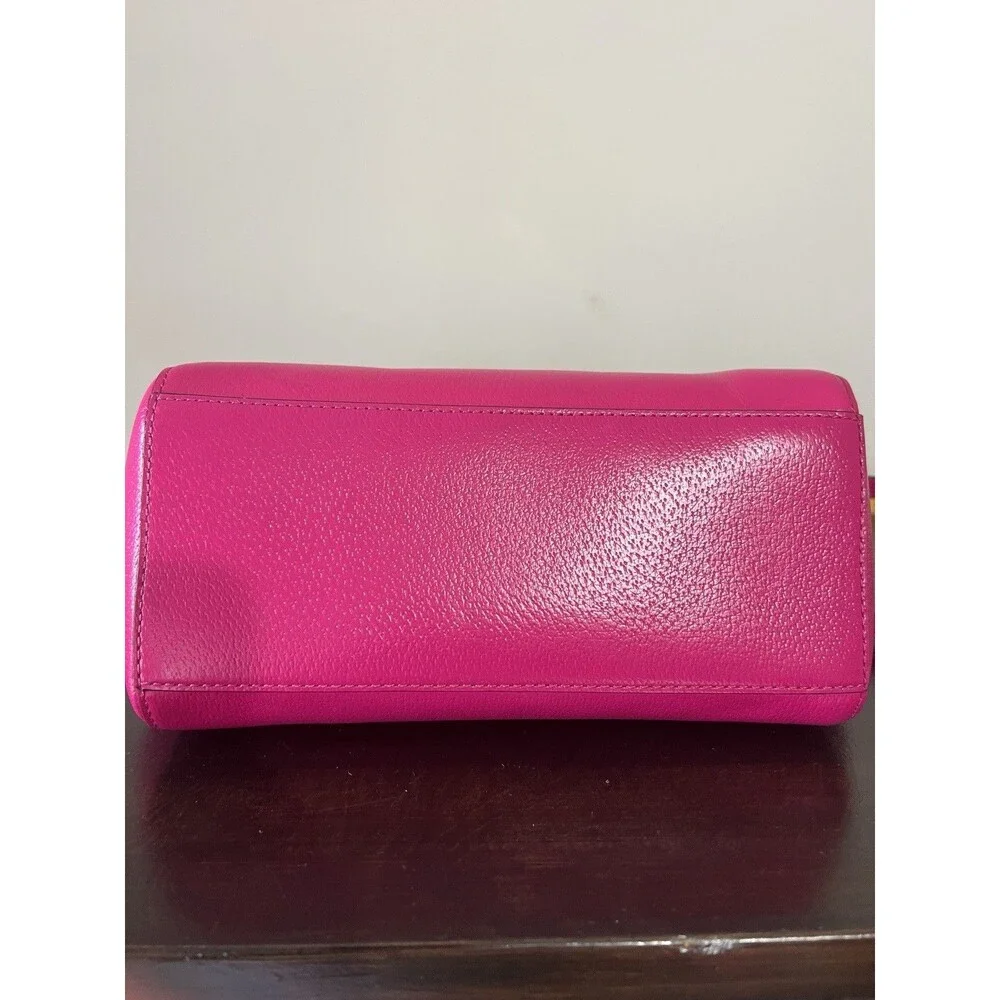 Kate Spade New York Pink Pebbled Satchel Top Handle Zip Bag w/ Detachable Strap